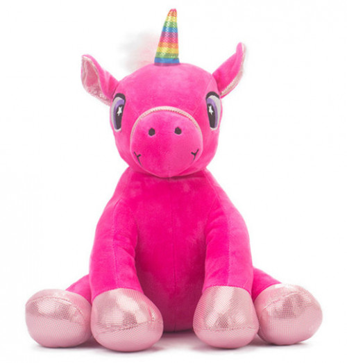 image Licorne rose  en peluche