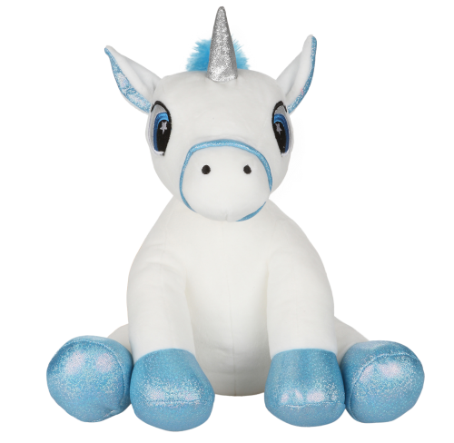 image Licorne bleu et blanc en peluche