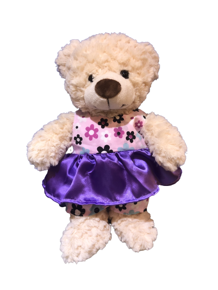 Image Tenue violette à fleurs pour peluche