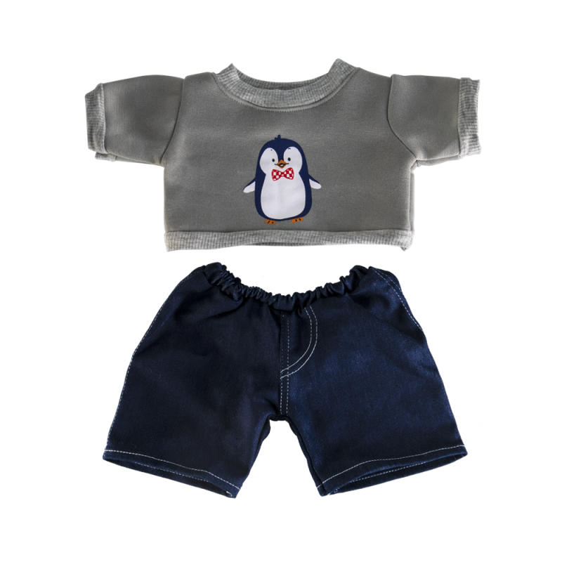 Image de Tenue motif pingouin pour peluche