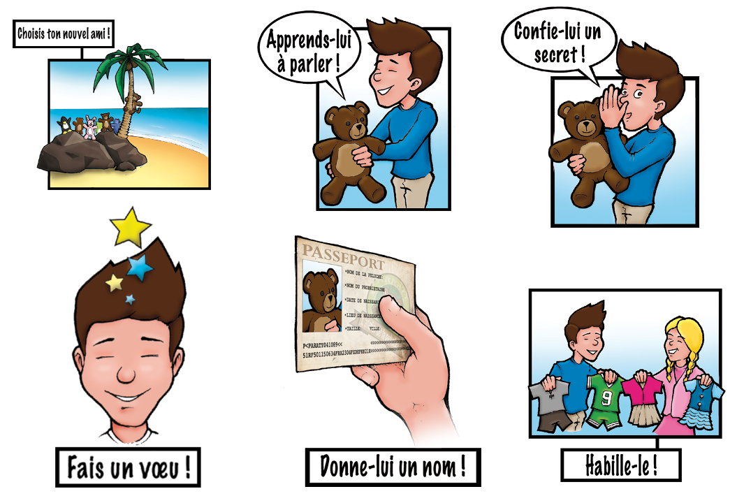 Bande dessinée sur la création d'une peluche